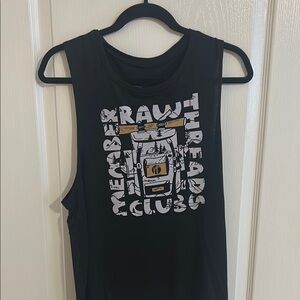 Black Graphic Sleeveless Tank Top